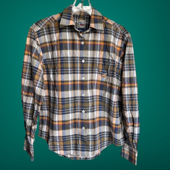 Cruel Girl Plaid Print Button Down Shirt Women's Size Medium Pocket Long‎ Sleeve - Picture 1 of 4